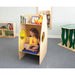 Whitney Brothers® Alone Zone - Quiet Area Private Reading Chair & Bookshelf (WB0240) – Child reading in the cushioned seat