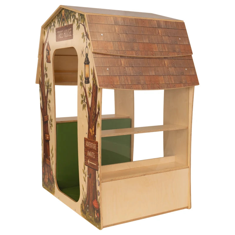 Treehouse Reading Nook - WB1531 – opposite angle showing the clear window, roof and outside storage