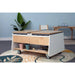 Whitney Brothers Mobile Two Tub Sand and Water Table (WB4048) - both tubs covered between activities in a classroom