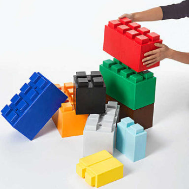 9 multicolored jumbo sized modular building blocks kids play pack by everblock