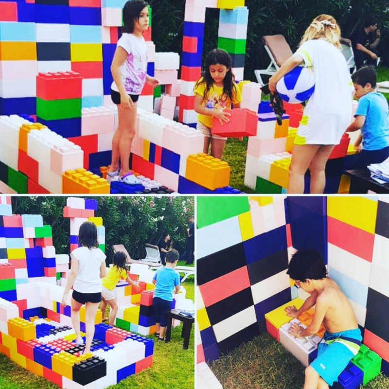 Jumbo Sized Modular Building Blocks Starter Kit with  Kids playing with them by Everblock