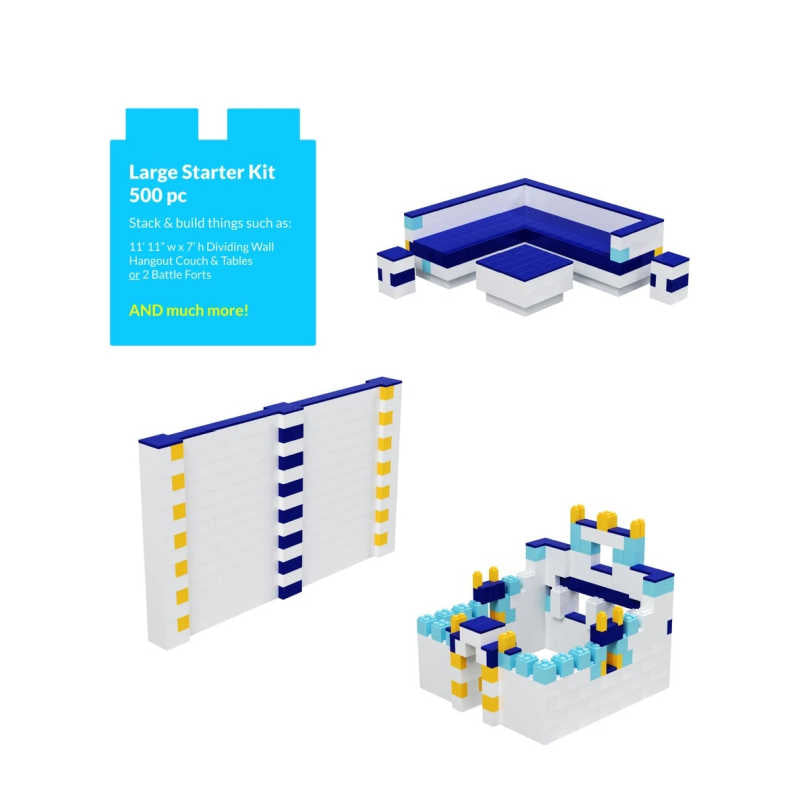 500 Piece Multi Colored Jumbo Sized Modular Building Blocks kit ...