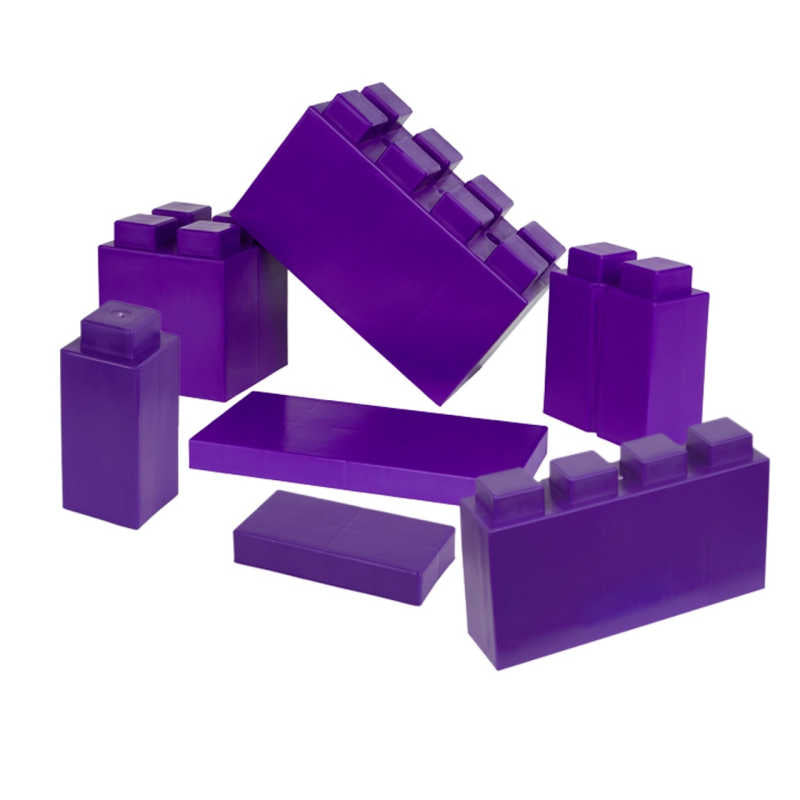 50 Piece Jumbo Sized Colored Modular Building Blocks Kids Play Pack ...