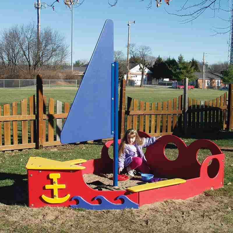 Tot Town Sailboat Sandbox – children’s sailboat sandbox outdoors