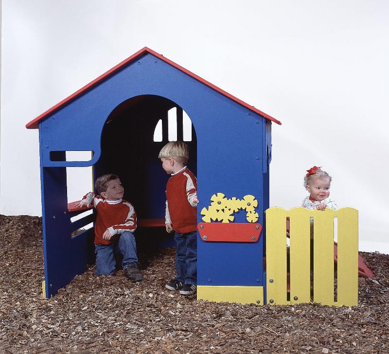 Tot Town Tot House 1 in blue with kids